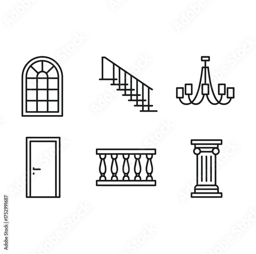 Architectural elements and decorative fixtures window stairs