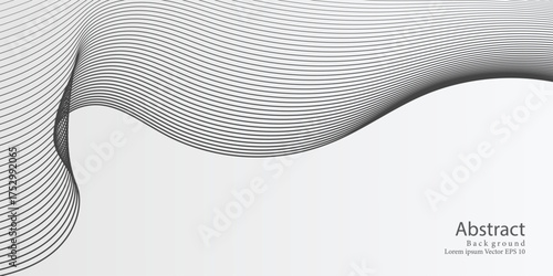 Abstract Black Curved Lines Wave Pattern on White Background. Modern Trendy design in Vector EPS 10