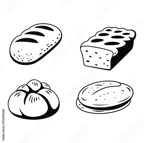 Loaf bun and rolls baked goods bread