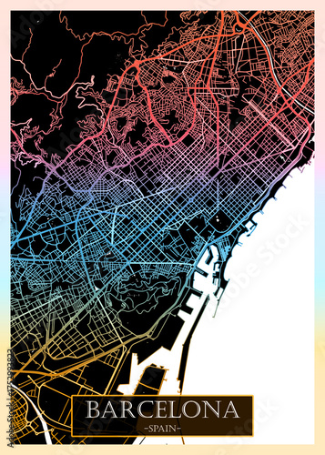 Photography Barcelona Spain City Map