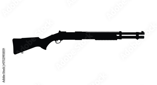 A silhouette depiction of a classic lever action rifle on white background