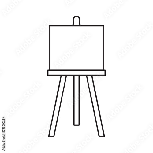 Minimal Easel Stand with Canvas Icon Vector