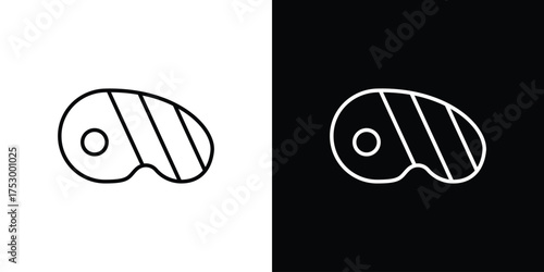 Steak icon symbols in black illustrations set