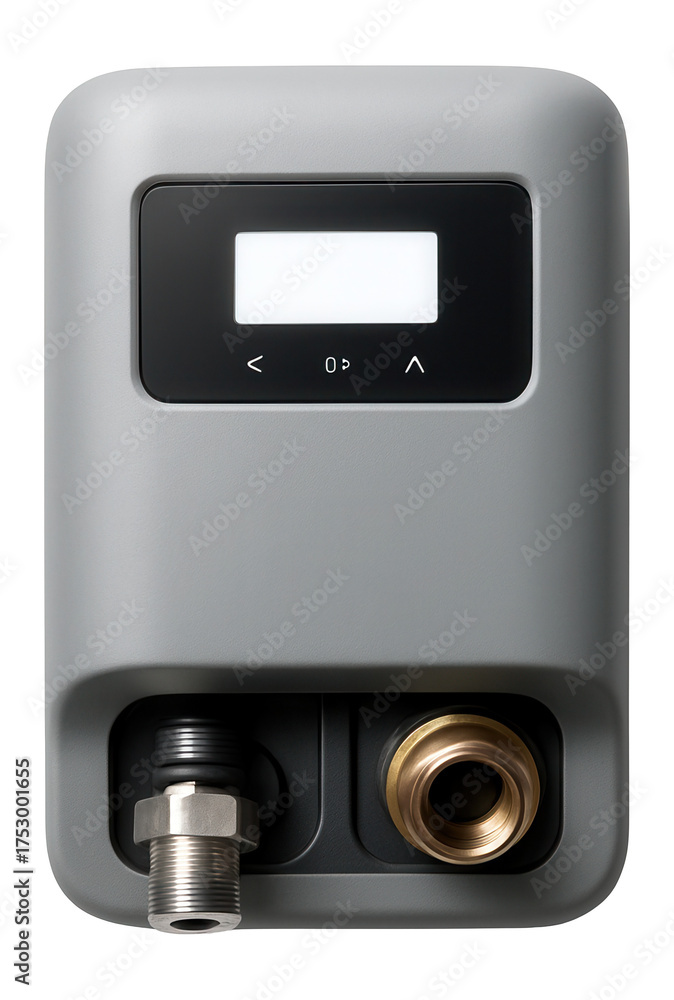Fototapeta premium A wall-mounted compact pump station, perfect for small urban apartments needing better