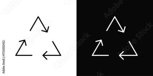 Recycle icon symbols in black illustrations set