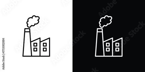 Pollution icon symbols in black illustrations set
