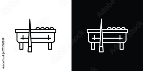 Pool table icon symbols in black illustrations set