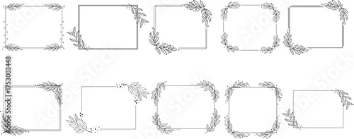Elegant Botanical Frame Collection Leafy Border Designs for Invitations Cards and Creative Projects Nature Inspired