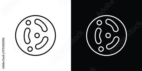 Microorganism icon symbols in black illustrations set