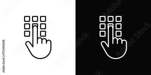 Keypad icon symbols in black illustrations set