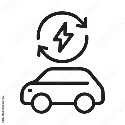 Electric Vehicle Charging Symbol Vector Illustration