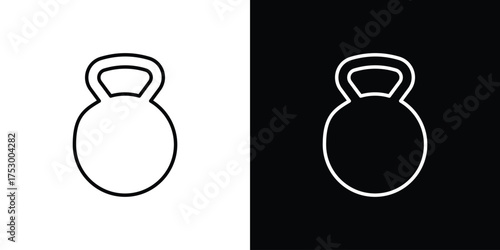 Kettlebell icon symbols in black illustrations set