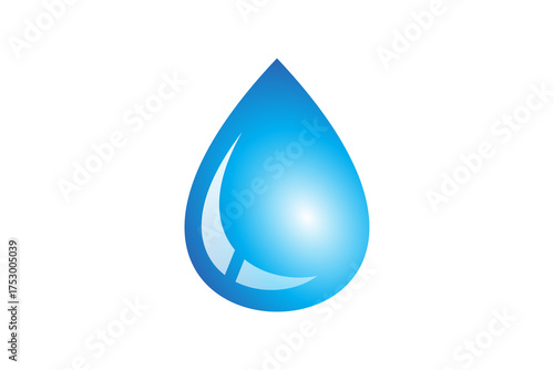 Water drop graphic element. white background