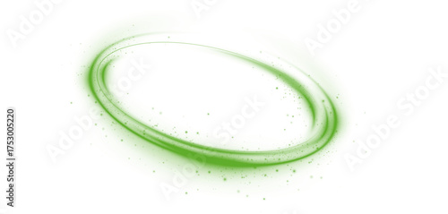 Green glowing light trail vector green line effect, winding green path, wave , curved energy vortex, futuristic background on a transparent PNG background	