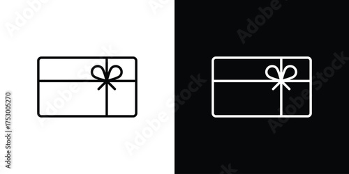 Gift voucher icon symbols in black illustrations set