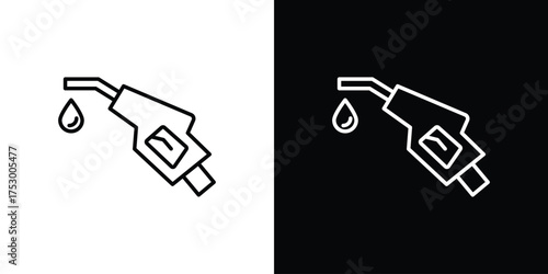 Fuel icon symbols in black illustrations set