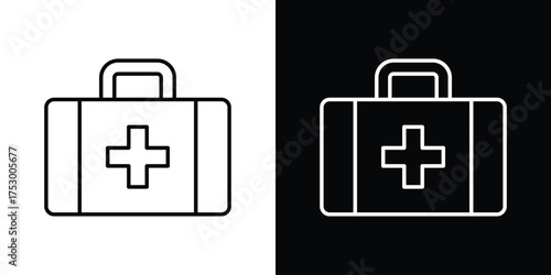 First aid icon symbols in black illustrations set