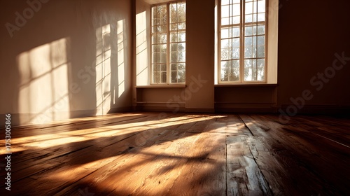 Wooden Flooring with Natural Light in a Spacious Interior Room