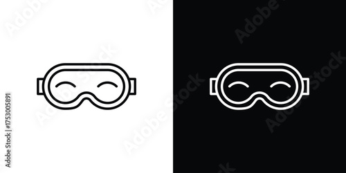 Eye mask icon symbols in black illustrations set