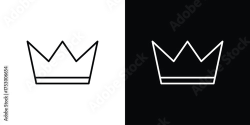 Crown icon symbols in black illustrations set
