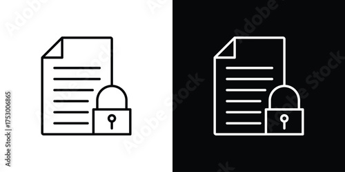 Confidential icon symbols in black illustrations set
