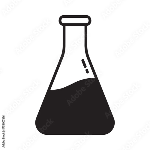 Erlenmeyer flask icon for science research