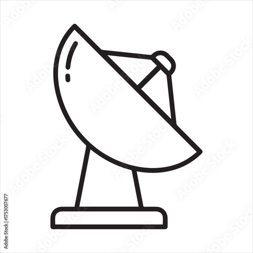 Satellite dish icon to catch signal on ground station