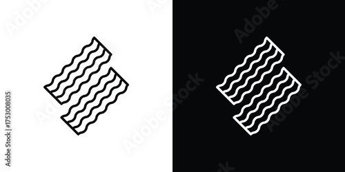 Bacon icon symbols in black illustrations set