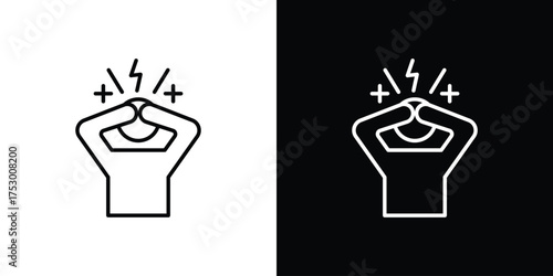 Anxiety icon symbols in black illustrations set