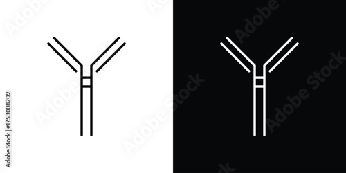 Antibody icon symbols in black illustrations set