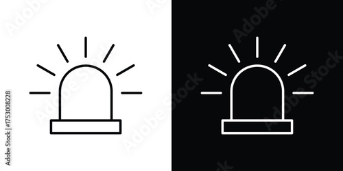 Ambulance siren icon symbols in black illustrations set