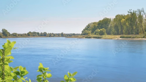 beautiful time lapse of Elbe river landscape in Magdeburg, Saxony-Anhalt, Germany, nature scene background on a sunny late summer day in 2025 