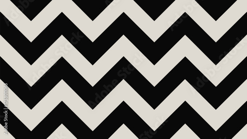 A repeating pattern of black and white zigzags creating a bold and graphic visual texture design