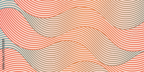 Abstract autumn design with colorful waves. Modern seasonal template in trendy geometric style background for autumn corporate identity, social media ads, promo.