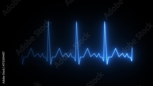 Heartbeat cardiogram line animation. Emergency ekg monitoring motion graphics. Seamless Electrocardiogram 4k video.