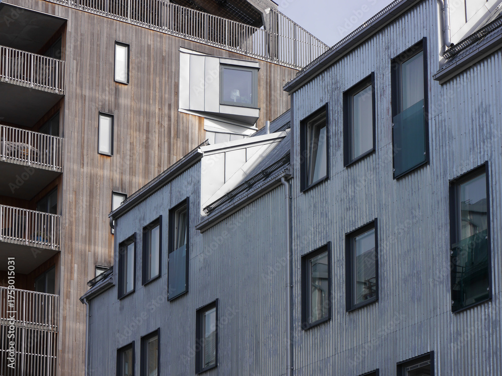 Fototapeta premium Low angle view of brick building