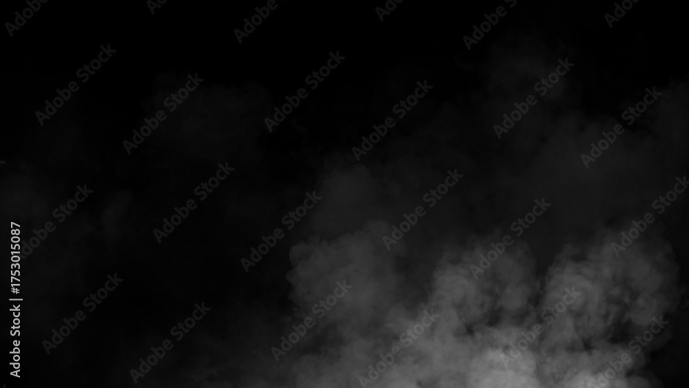 Fototapeta premium Abstract fire smoke, fog on isolated black background, creating a mysterious and backdrop, creating a dreamy, atmospheric effect for artistic