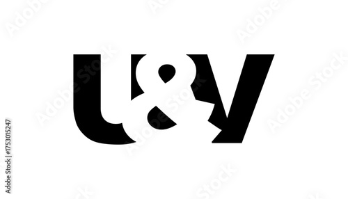 UV logo design in bold style. Black white identity symbol. Modern typography emblem. Corporate branding icon.