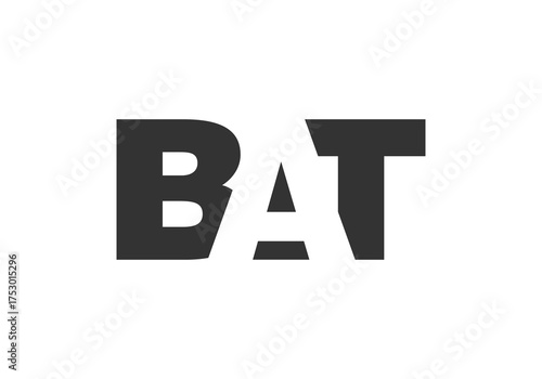 BAT logo design. Initial letter B A T bold font style for tech startups, consulting, corporate branding. Creative company name, headlines typography identity, trendy logotype.
