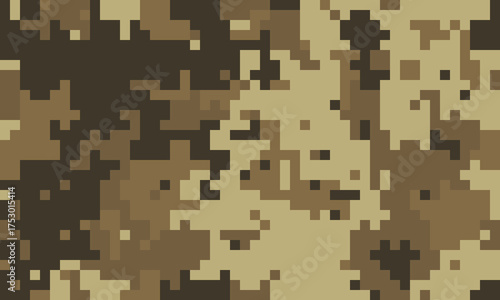 Abstract digital camouflage pattern.  Perfect for backgrounds, textures, or militarythemed designs.  Earthy tones create a sense of concealment and mystery.