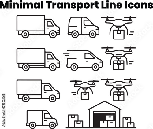 Freight & Transportation Icon Pack – 10 Vector Icons
