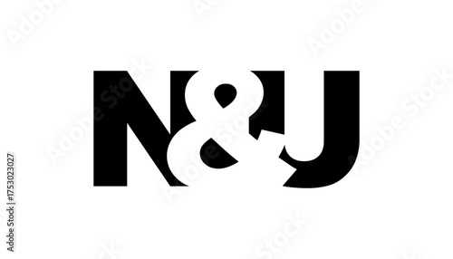 NU logo design in bold style. Black white identity symbol. Modern typography emblem. Corporate branding icon.