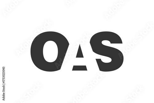 OAS logo design. Initial letter O A S bold font style for tech startups, consulting, corporate branding. Creative company name, headlines typography identity, trendy logotype.