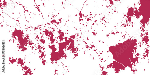 Red grunge paint splatter texture with decorative blood-like ink drops