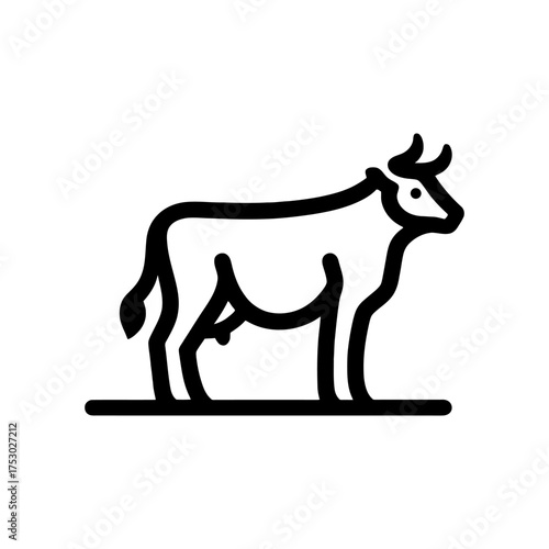 Minimalist Bovine Vector Illustration with Farm Animal Aesthetic