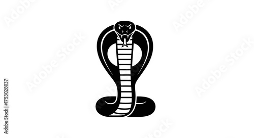 Striking Black Cobra Icon Graphic