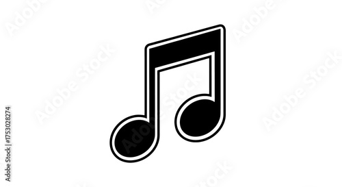 Simple Music Note Illustration for Sound and Audio Themes - Vector Icon