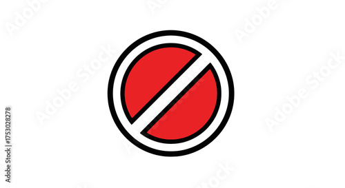Restriction Sign Circle with Diagonal Line, Visual Icon for Prohibition, Hazard Prevention and Rule Enforcement