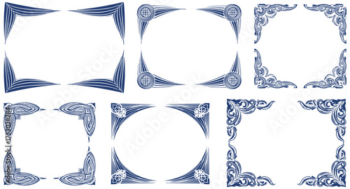 Elegant nautical frames and borders for invitations or seaside themed vector designs 