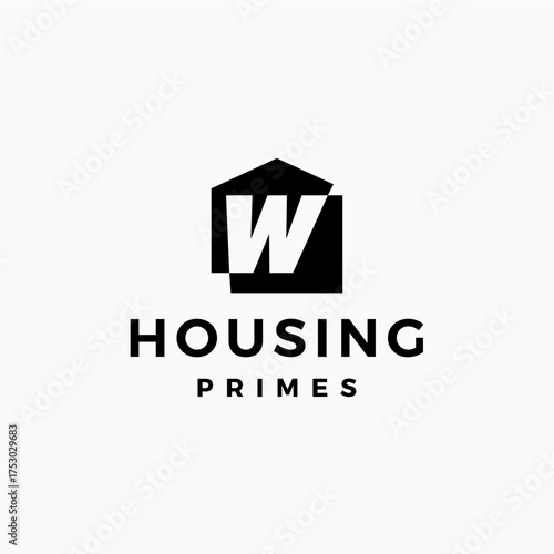 letter w house home mortgage real estate living logo vector icon illustration